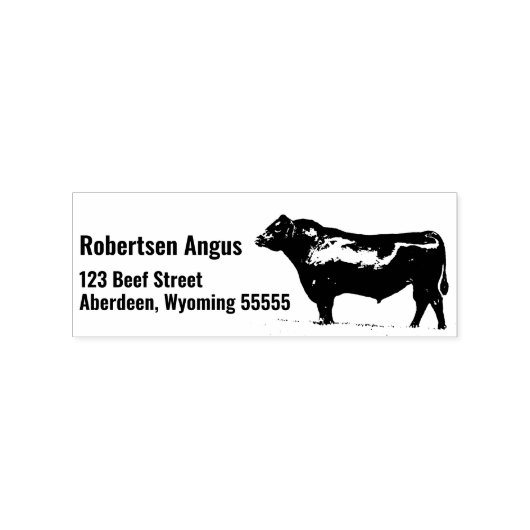 Black Angus Bull Rubberstempel (Gestempeld)