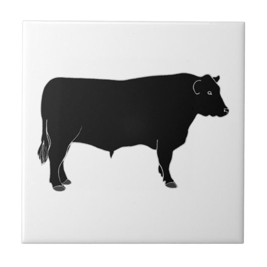 Black Angus Bull Tegeltje (Voorkant)