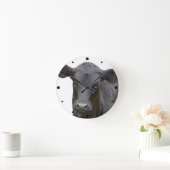 Black Angus Calf Animal Photograph Ronde Klok (Huis)