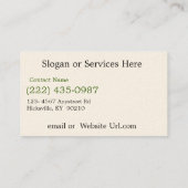 Black Angus Cattle Ranch Visitekaartje (Achterkant)