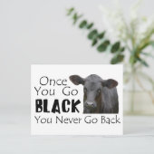 Black Angus Funny Cow Foto Briefkaart (Staand voorkant)