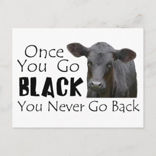Black Angus Funny Cow Foto Briefkaart