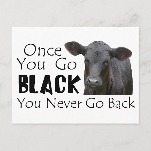 Black Angus Funny Cow Foto Briefkaart (Voorkant)