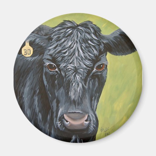 Black Angus Koe Magnet (Voorkant)