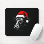 Black Angus Rancher Christmas Cow Santa Hat Farmer Muismat (Met muis)