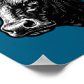 Black Angus Rancher Christmas Cow Santa Hat Farmer Poster (Hoek)