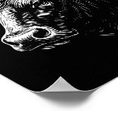 Black Angus Rancher Christmas Cow Santa Hat Farmer Poster (Hoek)