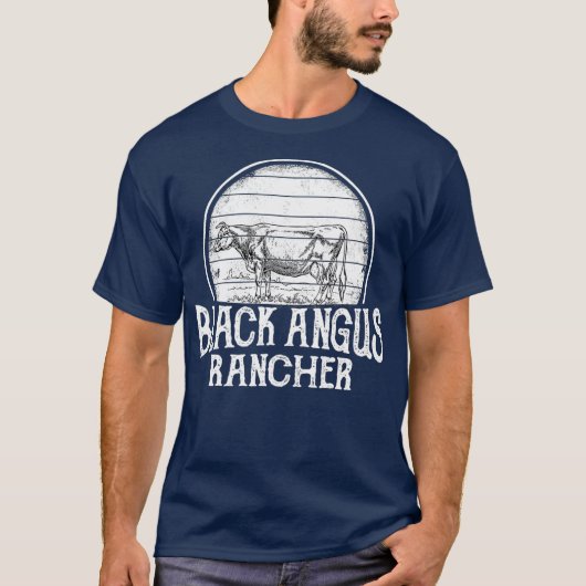 Black Angus Rancher Rundvee Rundveehouderij T-shirt (Voorkant)