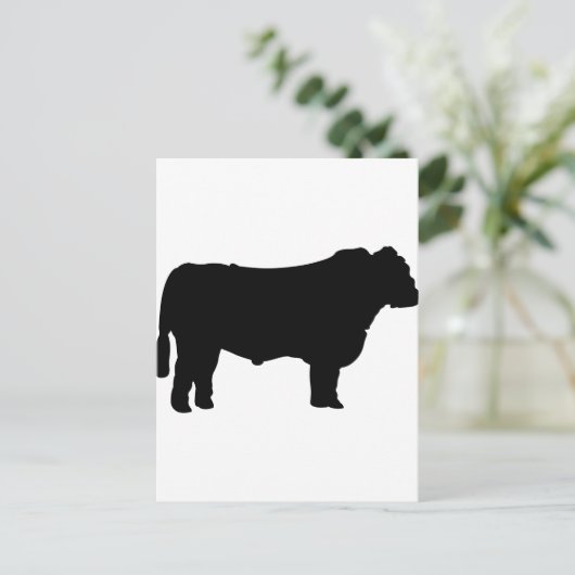 Black Angus Silhouette Briefkaart (Staand voorkant)