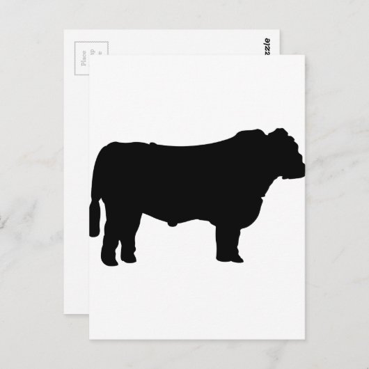 Black Angus Silhouette Briefkaart (Voorkant / Achterkant)