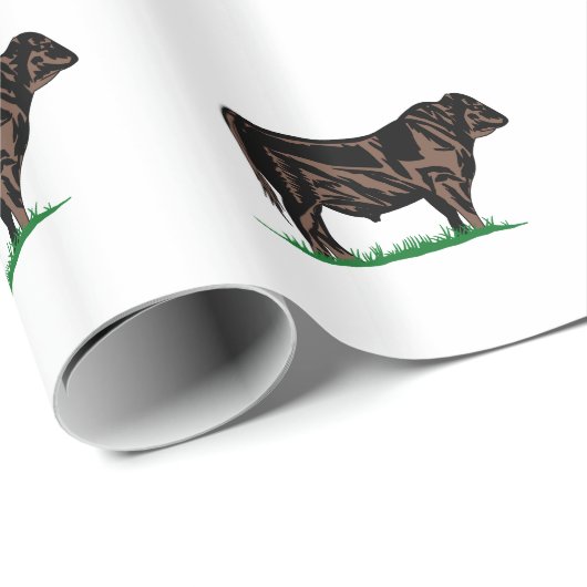 Black Angus Steer Cadeaupapier (Rol Hoek)