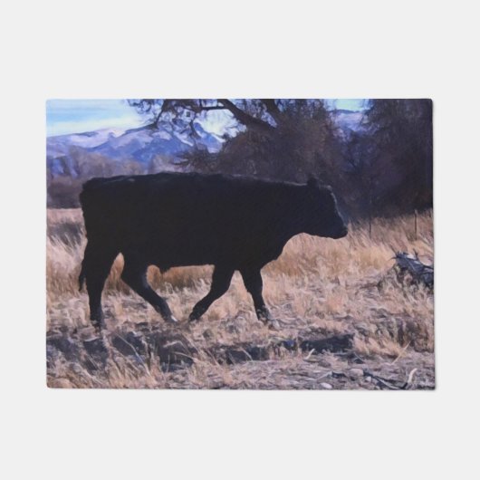 Black Angus Steer Deurmat (Voorkant)