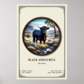 Black Angus Stier Zoölogische Serie Poster (Voorkant)