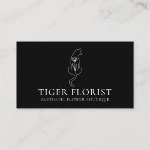 Black Animal Flower Tiger Visitekaartje