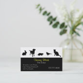 Black Animal Silhouettes Pet Care Visitekaartje (Staand voorkant)