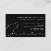 Black Animal Wild Natuur Wolf Visitekaartje (Achterkant)