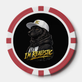 Black Anime Dog Streetwear Art | I'm Realistic Poker Chips