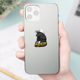 Black Anime Dog Streetwear Art | I'm Realistic Sticker