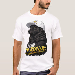 Black Anime Dog Streetwear Art | I'm Realistic T-shirt