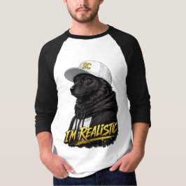 Black Anime Dog Streetwear Art | I'm Realistic T-shirt