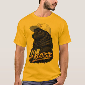 Black Anime Dog Streetwear Art | I'm Realistic T-shirt