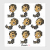 Black Anime Jongens Sticker (Vel)
