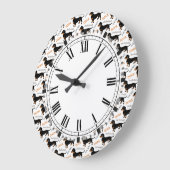 Black ansd Tan Smooth Coated Dachshund Pattern Grote Klok (Hoek)