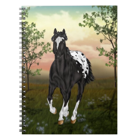 Black Appaloosa Horse Notitieboek (Voorkant)