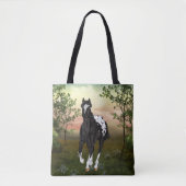 Black Appaloosa Horse Tote Bag (Voorkant)