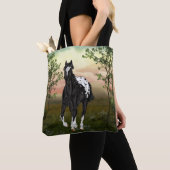Black Appaloosa Horse Tote Bag (Dichtbij)