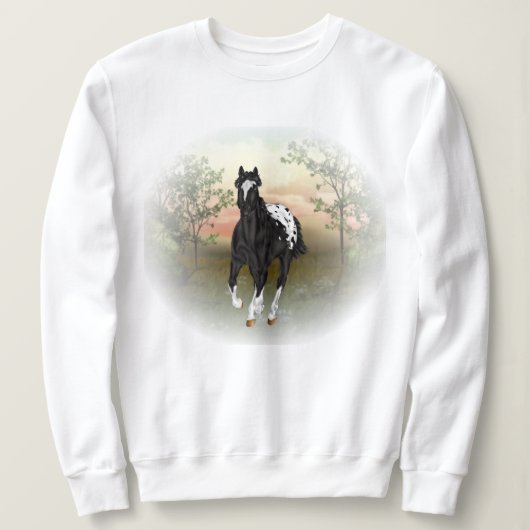 Black Appaloosa Horse Trui (Design voorkant)