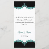 Black Aqua trouwmenu Menu (Achterkant)