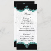 Black Aqua trouwmenu Menu (Voorkant / Achterkant)