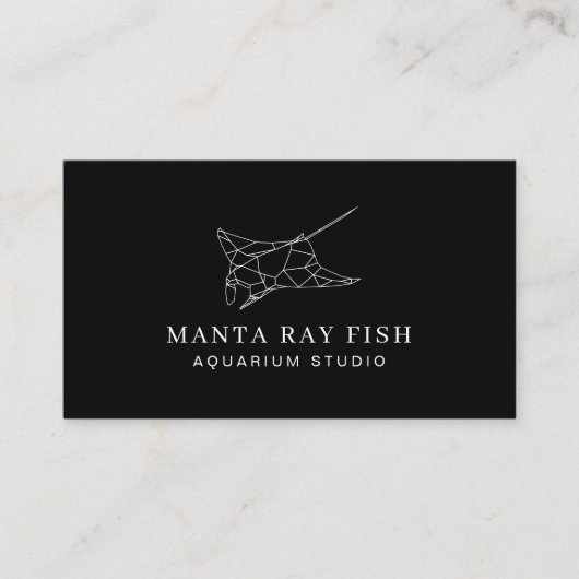 Black Aquarium Fish Manta Ray Visitekaartje (Voorkant)