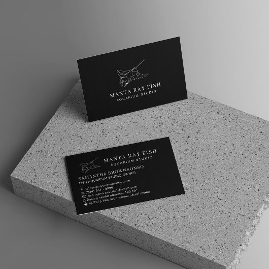Black Aquarium Fish Manta Ray Visitekaartje