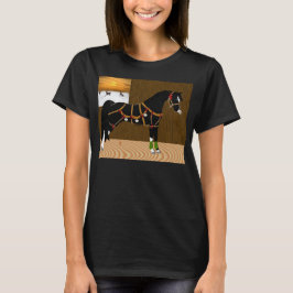 Black Arabian Horse Kerstmis T-shirt