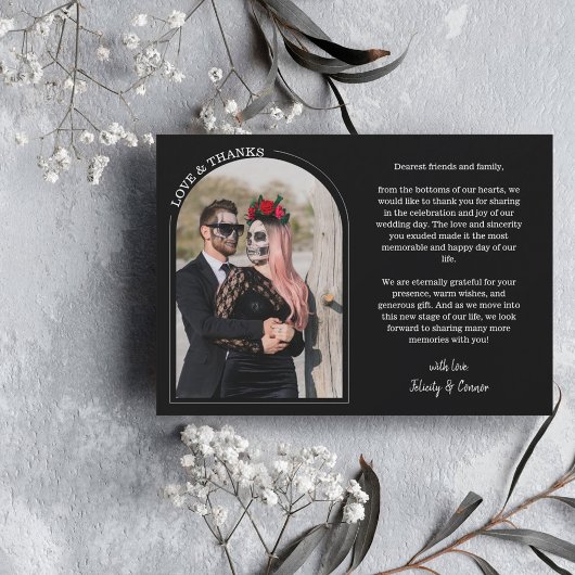 Black Arch Bruiloft Foto Liefde & Bedankt