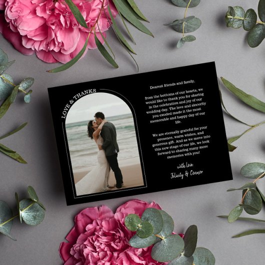 Black Arch Bruiloft Foto Liefde & Bedankt