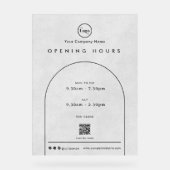 Black Arch Company Logo QR-code Openingstijden Acryl Bord (Voorkant)