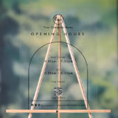 Black Arch Company Logo QR-code Openingstijden Acryl Bord (Neutraal)