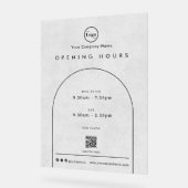 Black Arch Company Logo QR-code Openingstijden Acryl Bord (Hoek)