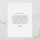 Black Arch Folie Afstuderen Hartelijk dank Folie Uitnodiging (Achterkant)