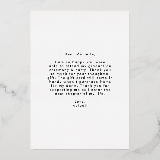 Black Arch Folie Afstuderen Hartelijk dank Uitnodiging (Achterkant)