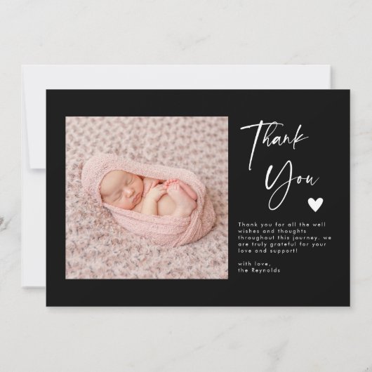 Black Arch Lijst Geboorteaankondiging Kaart (Achterkant)