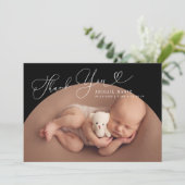 Black Arch Lijst Thank You Geboorteaankondiging Aankondiging (Staand voorkant)