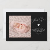 Black Arch Lijst Thank You Geboorteaankondiging Aankondiging (Achterkant)