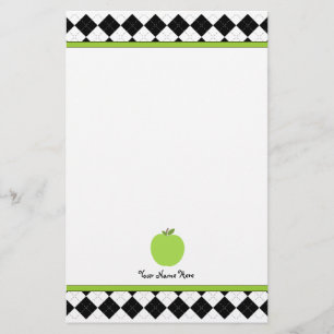 Black Argyle Green Apple Aangepaste leraar Briefpapier