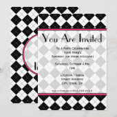 Black Argyle Mode Uitnodiging (Voorkant / Achterkant)