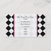 Black Argyle Monogram Mode Visitekaartje (Achterkant)