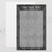 Black Argyle Persoonlijke briefpapier (Voorkant / Achterkant)